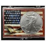 2026-W American Silver Eagle in Flag Case