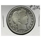1893 Barber Half Dollar