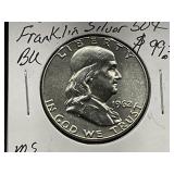 1962-P Franklin Silver Half Dollar