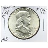 1958-P Franklin Silver Half Dollar