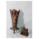 Bronze 12" Wall Cherub Ornament &