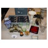 Glass & Porcelain Lot; Uranium glasses, 9" Lenox
