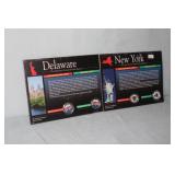 (2) NY and Delaware colorized on one side 1999