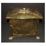 Antique Brass Wood Box 16"