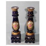 Pair 13.5" Limoges Candle Stands