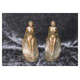 Pair of Toscano Cast Iron Art Deco Style