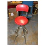 Vintage Red Vinyl & Chrome Chair by Hamilton