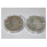 2 Morgan Silver Dollars 1880S & 1904O