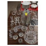 Large Collection of Clear Glass; pattern,