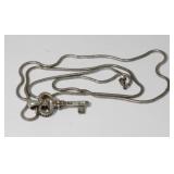 925 Sterling Designer Lagos Caviar Key Pendant