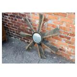 Porpella Mirror metal unusual heavy 36" dia