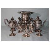 5pc Gorham Tea Set (electra plate) w/ 2 sterling