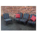 4pc Antique Patio (sofa) and Arm Chair w/ cushions