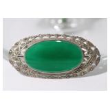 925 Sterling Broach w/ Large Oval Bezel Set