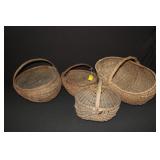 5 Antique Split Oak Baskets