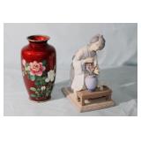 Lladro Geisha Girl & Japanese Blood Enamel