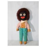 Felt, cloth Gollywog doll with rabbit fur, 13,75ï¿½
