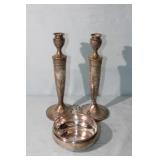 Pair 10" weighted Sterling Candle Sticks
