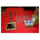 Rogers & Son Candelabra, Crystal Cobalt Blue