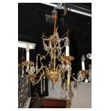 Vintage 5 light brass Chandelier 22" wide