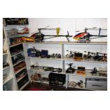 Large Lot of Radio Control Helicopters & Parts
