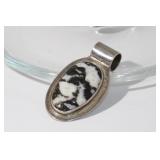 925 Sterling Pendant with Black and White