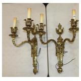 19" tall Brass Electric Sconces