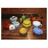 11pcs Lidded Boxes, Egg, Wagon, Vases, Etc.