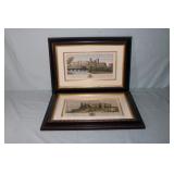 Set of 4 Art; 18th Century Framed Copperplate hand