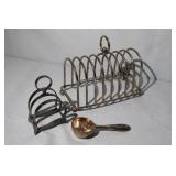 3 pc. Silverplate Toast Racks & measure Spoon