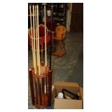 Pool Table Accessories, pool cues, cue stand,