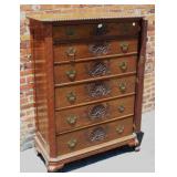 6 Drawer Side Locking Walnut Chest