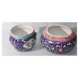 2 Chinese Bowls w/ red seal 11" & 8" diameter