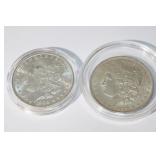 2 Morgan Silver Dollars 1890 & 1900