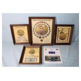 Framed Coins; 25pc 20th century coins,