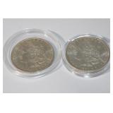 2 Morgan Silver Dollars 1883 & 1890