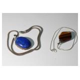 2pc Lapis, Tiger Eye .925 Stering Necklaces