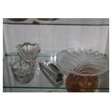 4 Pieces of Orrefors Crystal - Leaf Shape Tray,