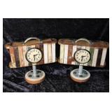 2 New Alma Artte Upcycled Brick Mold Clocks w/