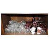 Cranberry Cut to clear Glass w/ Royal Crown