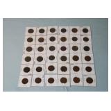 36 US Indian Head Pennies dated between 1900 &