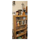 Shelf lot; Oil Lamps, Candle Sconces, Clock,