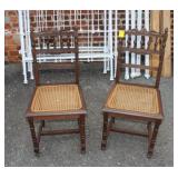 A Pair of Antique Cane Bottom Chairs