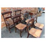 6pc Antique Rush Bottom Chairs