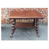 Antique Mahg. Table w/ twisted legs gargoyle