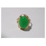 14kt yellow gold and Jade Ring with approx.