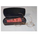 2 Pair yellow gold 14k eye glasses in case