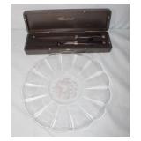 Val St. Lambert Plate & Pampered Chef Carving