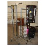 8pc Portable Display Stand, Coat Rack w/ mirror,