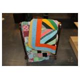 Quilt Rack w/ 2 handmade quilts